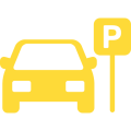 Icon representing parking available or a designated parking area